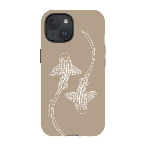 iPhone Tough Phone Case - Leopard Sharks Outline Natural - Sailfish Creative