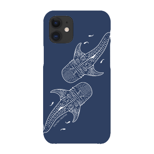 iPhone Snap Phone Case - Whale Sharks Outline Navy - Sailfish Creative