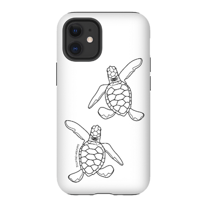 iPhone Tough Phone Case - Turtle Hatchlings Outline