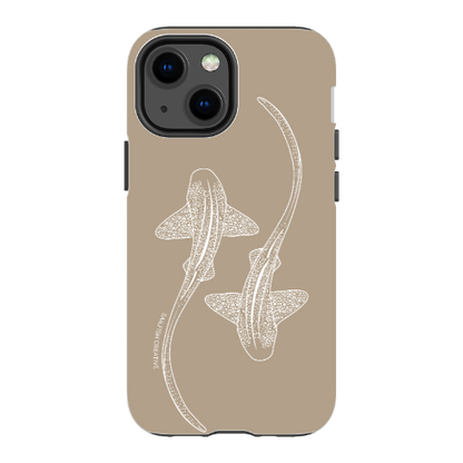 iPhone Tough Phone Case - Leopard Sharks Outline Natural - Sailfish Creative