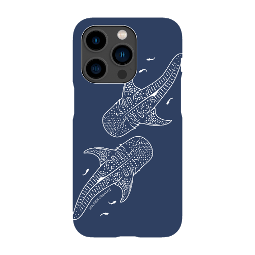 iPhone Snap Phone Case - Whale Sharks Outline Navy - Sailfish Creative