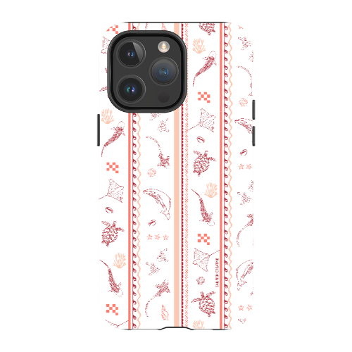 iPhone MagSafe Tough Phone Case - Candy Stripes Coral