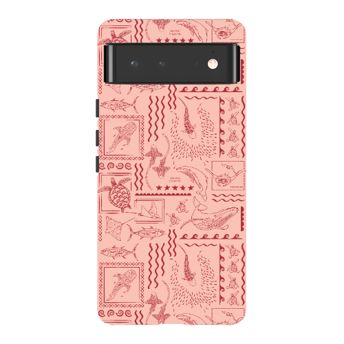 Google Pixel Tough Phone Case - Busy Print Coral