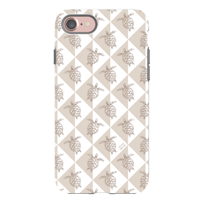 iPhone Tough Phone Case - Turtle Diamonds Neutral