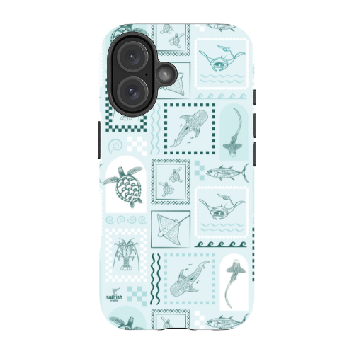 iPhone MagSafe Tough Phone Case - Arches Print Teal