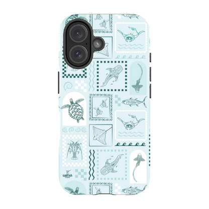 iPhone MagSafe Tough Phone Case - Arches Print Teal