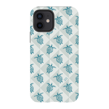 iPhone Tough Phone Case - Turtle Diamonds Coastal Storm