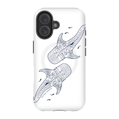 iPhone MagSafe Tough Case - Whale Sharks Outline - Sailfish Creative