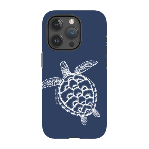 iPhone Tough Phone Case - Turtle Outline Navy - Sailfish Creative