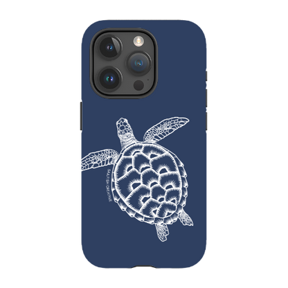 iPhone Tough Phone Case - Turtle Outline Navy - Sailfish Creative
