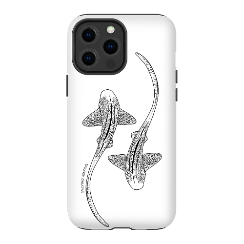 iPhone Tough Phone Case - Leopard Sharks Outline - Sailfish Creative