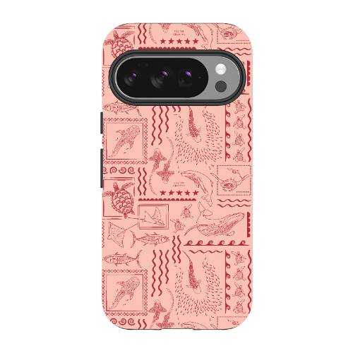 Google Pixel Tough Phone Case - Busy Print Coral