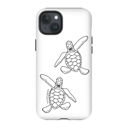 iPhone Tough Phone Case - Turtle Hatchlings Outline - Sailfish Creative