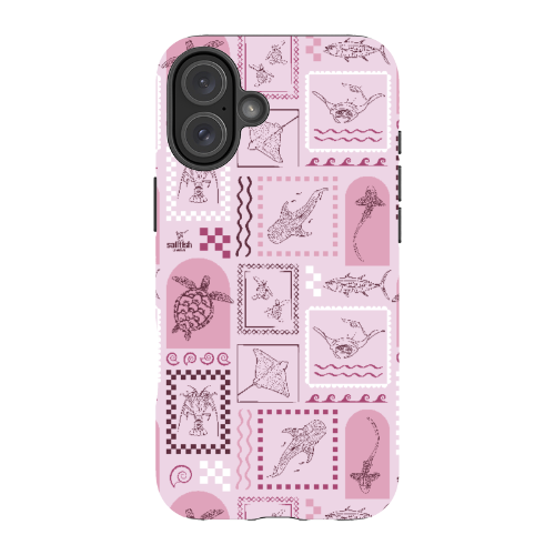 iPhone MagSafe Tough Phone Case - Arches Print Orchid