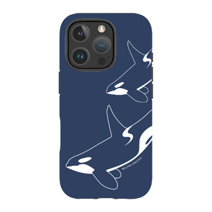 iPhone Tough Phone Case - Orca Outline Navy