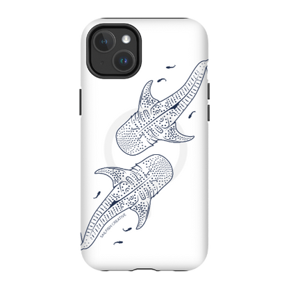 iPhone MagSafe Tough Case - Whale Sharks Outline - Sailfish Creative