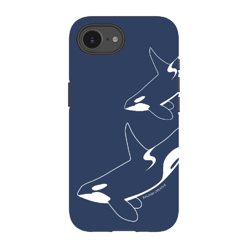 iPhone Tough Phone Case - Orca Outline Navy