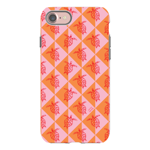 iPhone Tough Phone Case - Turtle Diamonds Candy Sunset