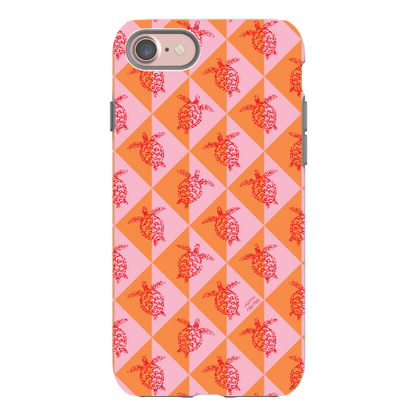 iPhone Tough Phone Case - Turtle Diamonds Candy Sunset