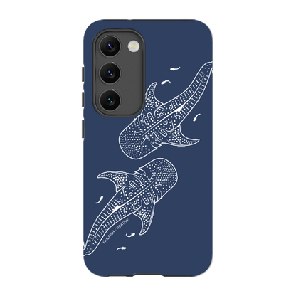 Samsung Tough Case - Whale Sharks Outline Navy - Sailfish Creative