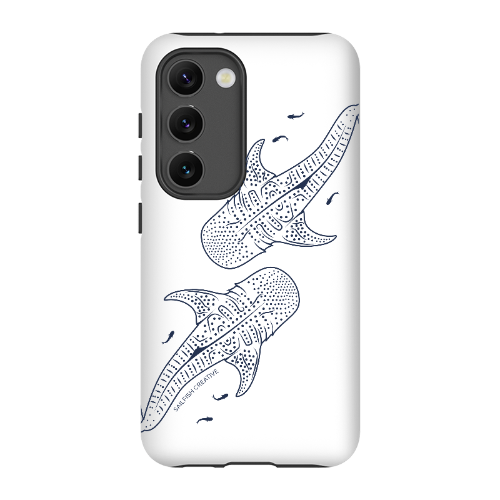 Samsung Tough Phone Case - Whale Sharks Outline - Sailfish Creative