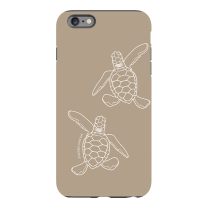 iPhone Tough Phone Case - Turtle Hatchlings Outline Natural
