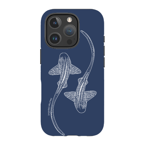 iPhone MagSafe Tough Case - Leopard Shark Outline Navy - Sailfish Creative