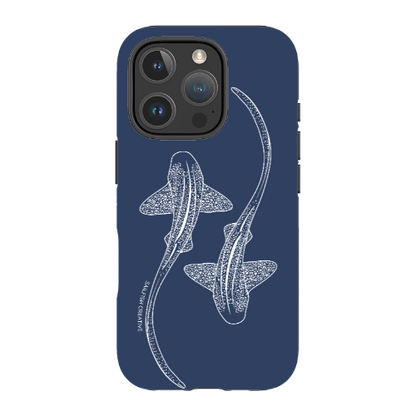 iPhone MagSafe Tough Case - Leopard Shark Outline Navy - Sailfish Creative