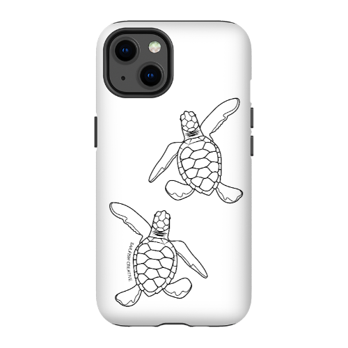 iPhone Tough Phone Case - Turtle Hatchlings Outline - Sailfish Creative