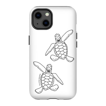 iPhone Tough Phone Case - Turtle Hatchlings Outline - Sailfish Creative