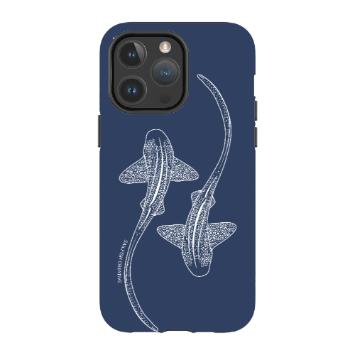 iPhone MagSafe Tough Case - Leopard Shark Outline Navy - Sailfish Creative
