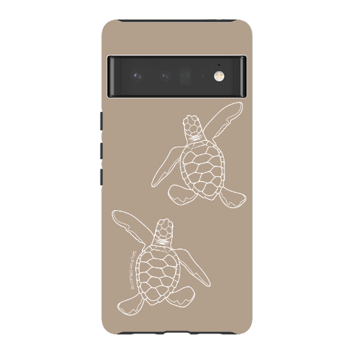 Google Pixel Tough Phone Case - Turtle Hatchlings Outline Natural