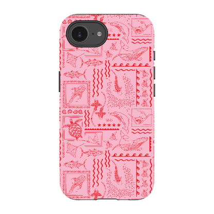 iPhone Tough Phone Case - Busy Print Pinks