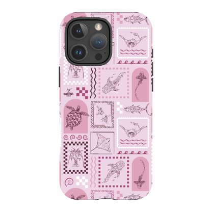 iPhone MagSafe Tough Phone Case - Arches Print Orchid