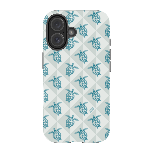 iPhone Tough Phone Case - Turtle Diamonds Coastal Storm