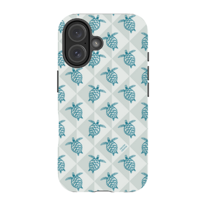 iPhone Tough Phone Case - Turtle Diamonds Coastal Storm
