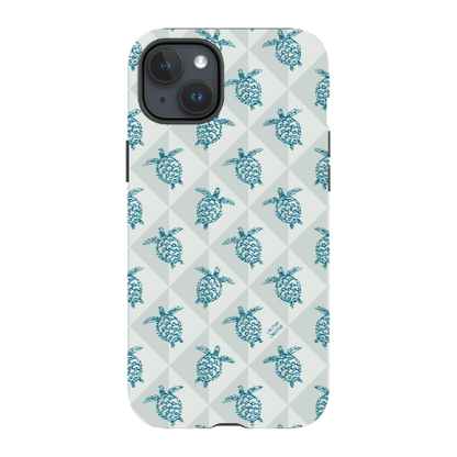 iPhone Tough Phone Case - Turtle Diamonds Coastal Storm