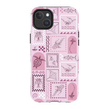 iPhone MagSafe Tough Phone Case - Arches Print Orchid