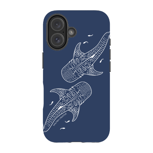iPhone MagSafe Tough Case - Whale Sharks Outline Navy - Sailfish Creative
