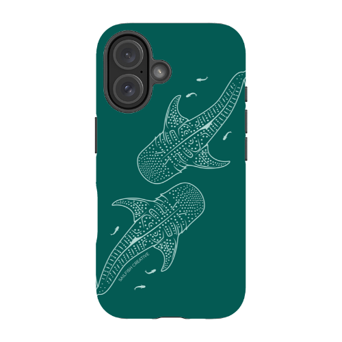 iPhone Tough Case - Whale Sharks Outline Emerald