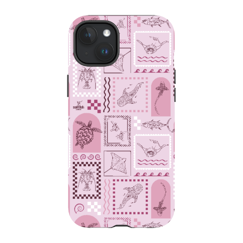 iPhone MagSafe Tough Phone Case - Arches Print Orchid