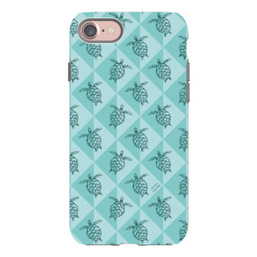 iPhone Tough Phone Case - Turtle Diamonds Teal