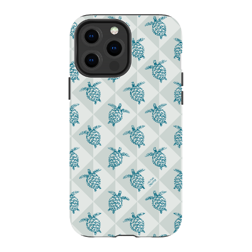 iPhone Tough Phone Case - Turtle Diamonds Coastal Storm