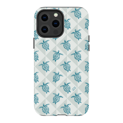 iPhone Tough Phone Case - Turtle Diamonds Coastal Storm