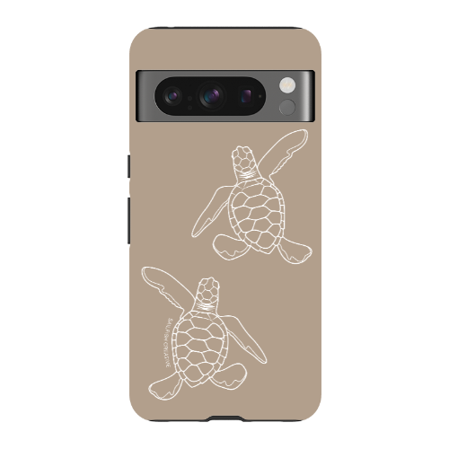 Google Pixel Tough Phone Case - Turtle Hatchlings Outline Natural