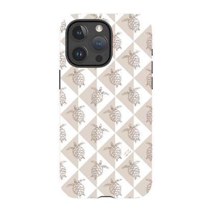 iPhone Tough Phone Case - Turtle Diamonds Neutral
