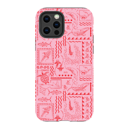 iPhone Tough Phone Case - Busy Print Pinks
