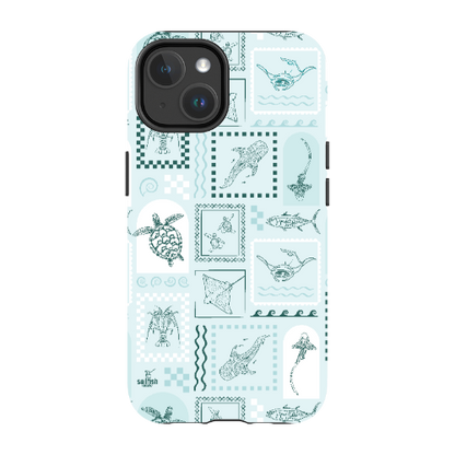 iPhone MagSafe Tough Phone Case - Arches Print Teal