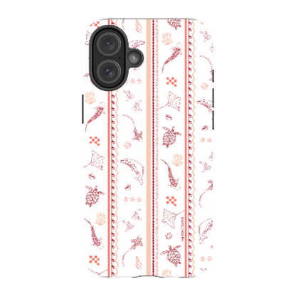 iPhone Tough Phone Case - Candy Stripes Coral