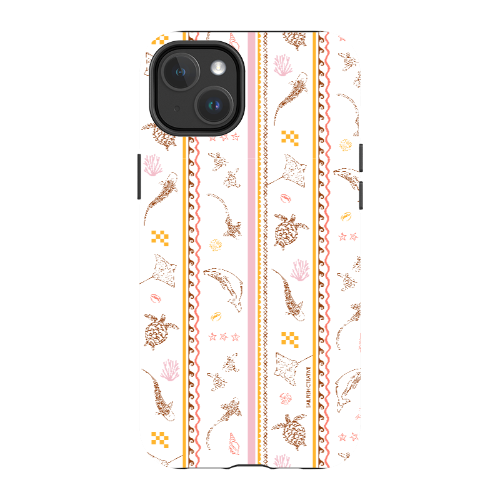 iPhone MagSafe Tough Phone Case - Candy Stripes on White
